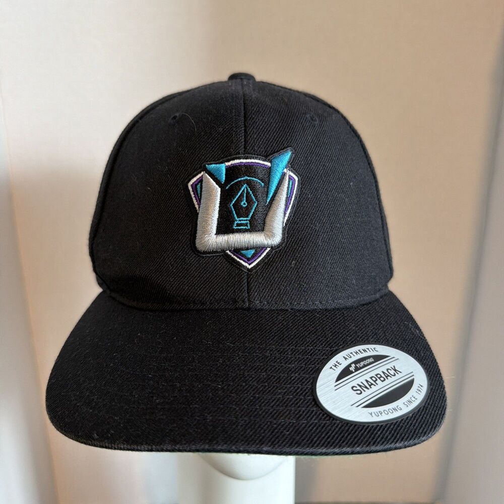 Sport-Tek Snapback Hat Black Adjustable OSFA Cap – Embroidered Logo – Yupoong